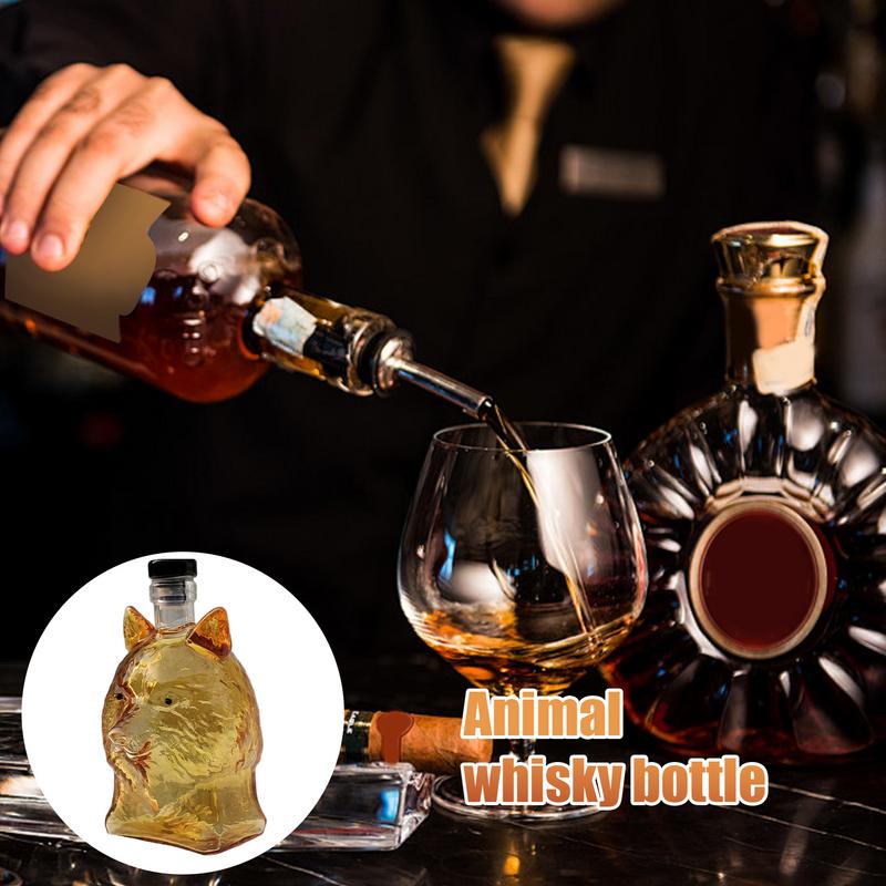 Skleněná karafa na whisky Kreativní láhev Zvířecí téma Sklenice na whisky sklenice na víno karafa Barový nezbytný doplněk