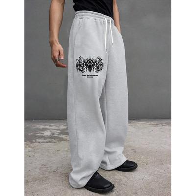 Mens Sweatpants with Pockets & Drawstring - Wide Leg Lounge Sweat Pants for Running Track Yoga Joggers