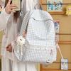 Schoolbag Korean fresh plaid corrugated backpack girl heart lace small schoolbag girls junior high school students female commuter bag