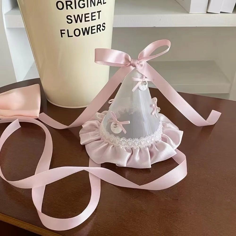 Flower Bow Birthday Hat Hair Clip Diamond Party Headdress Ins Girl Baby Headwear Kid Birthday Gift