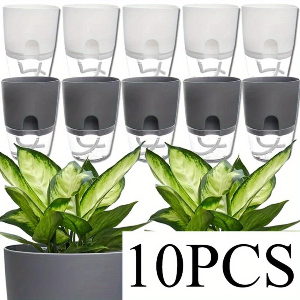 10/5Pcs Self Watering Plastic Flower Pot Double Layer Hydroponics Plants Bonsai Pot Vases Succulent Potted Home Office Decor