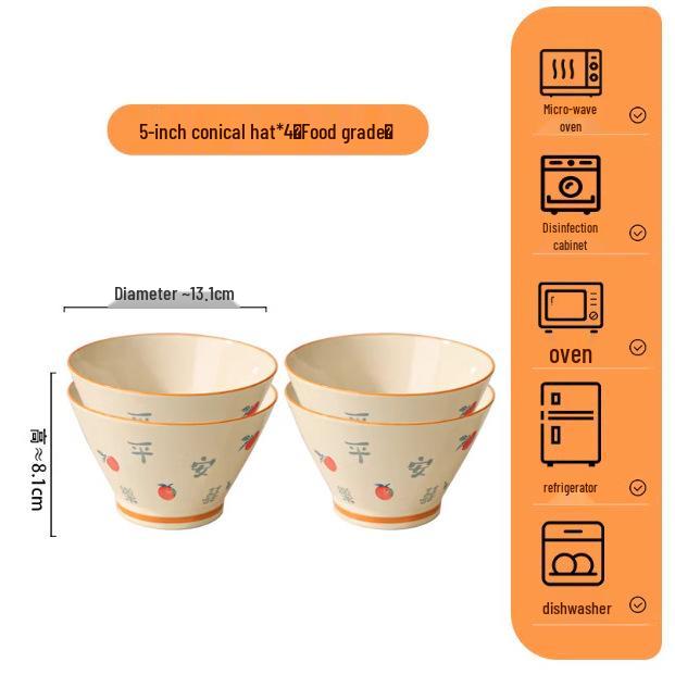 2026 Chinese Style Large Ceramic Rice Bowl - Elegant Home Use