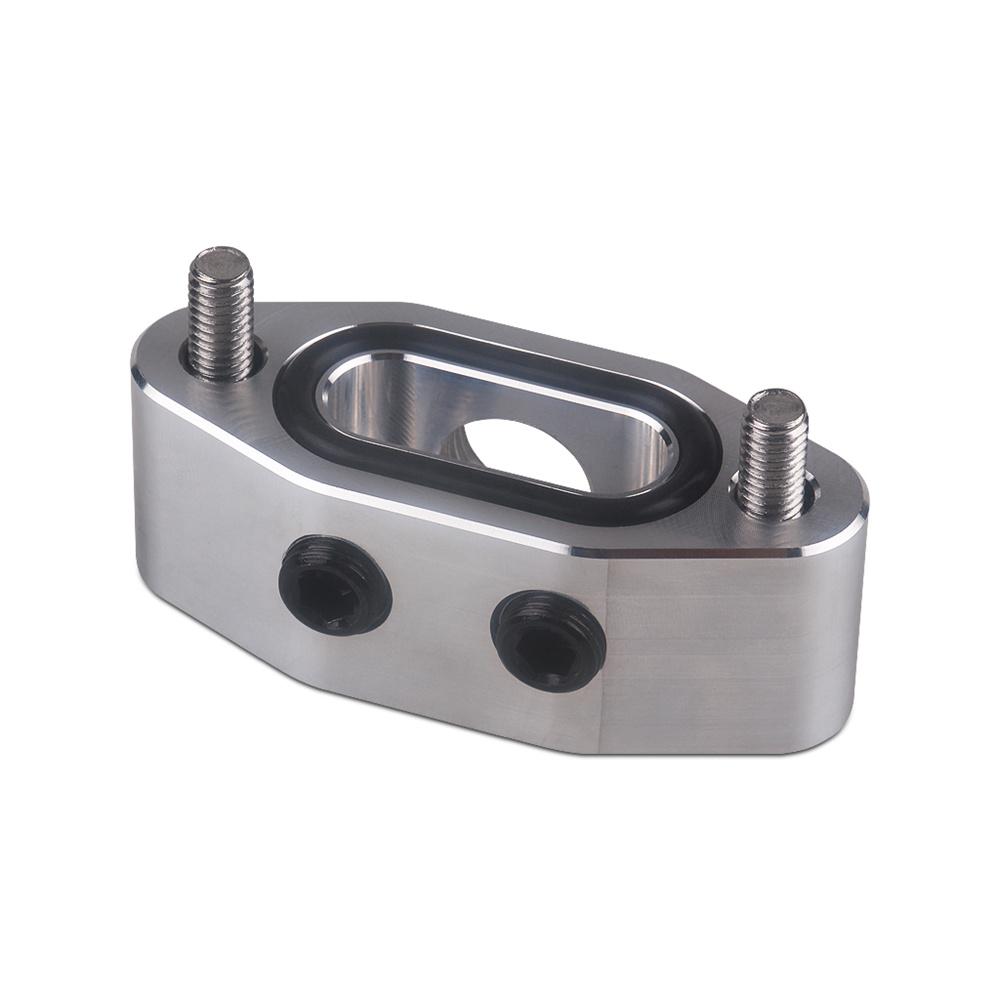 1 Set Aluminum Alloy Oil Feed Line Adapter Plate M16 X 1.5 / 1/8"NPT Fots for LS