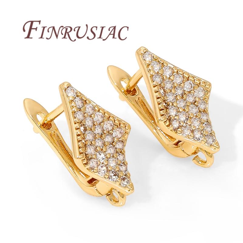 18K Gold Plated Brass Earwires Fasteners,Earring Hook Clasps,Earring Fixtures,DIY Women Earrings Making Accessories