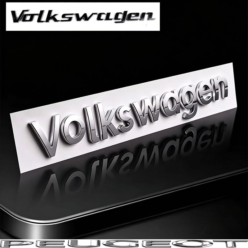 1Pcs 3D ABS Letter Emblem Car Rear Trunk Decals For VW GTI Golf Polo Tiguan Passat Touareg Jetta CC Badge Auto Accessory Hub Cap EE1