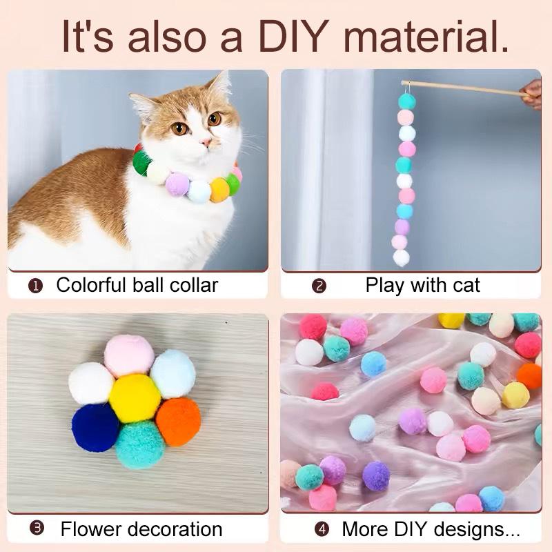 10~60pcs Cats Toys Interactive Training Toy for Pet Kitten Creative Balls Games Stretch Plush Ball Toys Pet Supplies TMZ