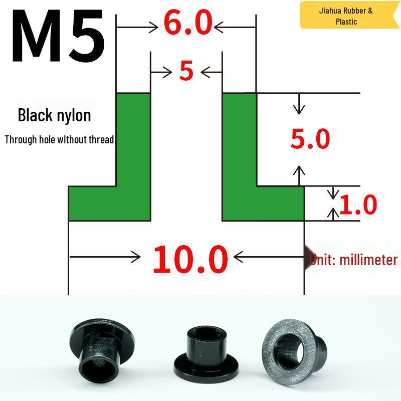 T-förmige Nylon-Dichtungsscheibe M3-M35 Gewinde Isolierabstandshalter