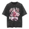 T-shirt a maniche corte lavata effetto invecchiato Giapponese Classico Dragon Ball Goku Cartone Animato Anime Oversize High Street Vintage Uomo e Donna