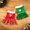 Christmas Dog Clothes Christmas Elk Santa Claus Creative Christmas Dog Warm Snowflake Sequin Dress Creative Pet Dress Up