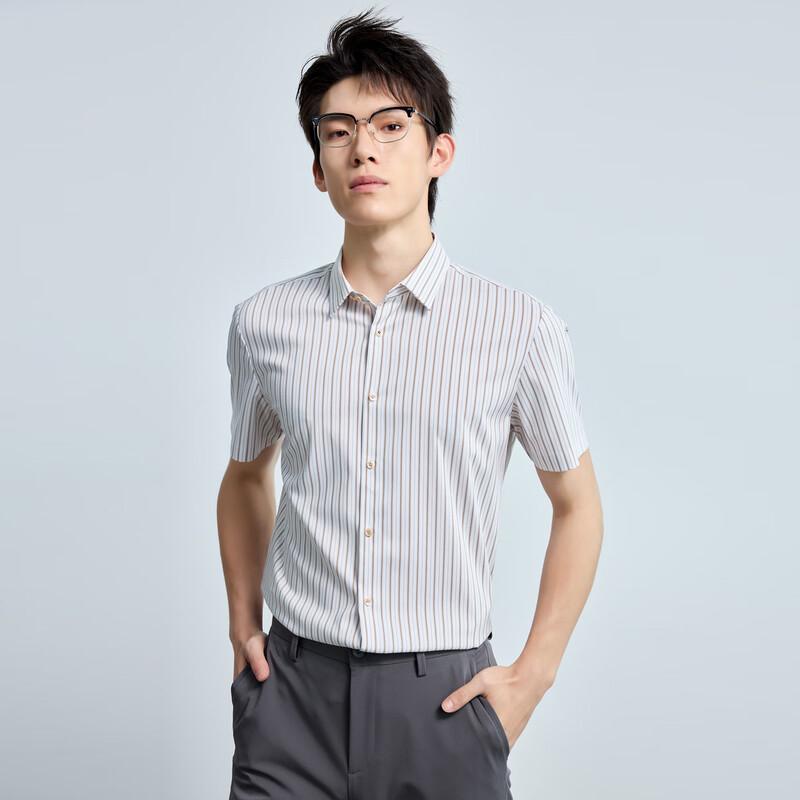 

Lilang Men s Striped Short Sleeve Business Casual Shirt 38