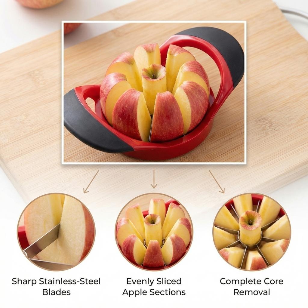 English: Stainless Steel Fruit Corer Cutter Divider