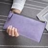 New Fashionable European American Simple Matte Long Wallet Women Thin Zip Wallet Student Clutch Card Holder