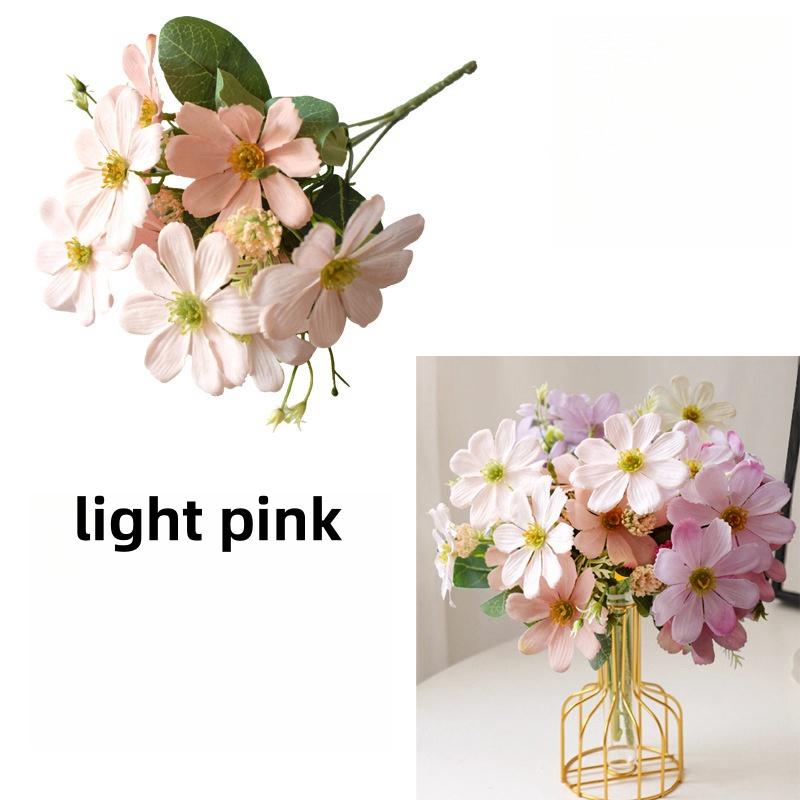 Small Fresh Natural Wind Simulation Flower Daisy Princess Persimmon Home Decoration Flower Arrangement Ornaments  Arrangements Photography Props