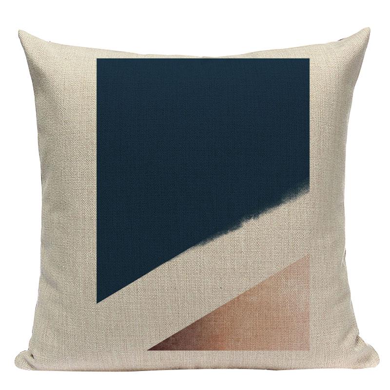 Geometric Black Blue Cushion Cover  Stripe Textile Decor Throw Pillows Covers 45Cmx45Cm Square Sofa Bed  Throw Pillow Cover