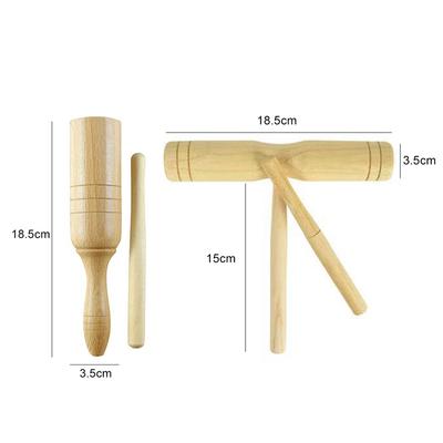 1pc Children Orff Instruments Wooden Single Sound Tube / Twin Tone Block Percussion Instrument Suitable For Beginners TMZ