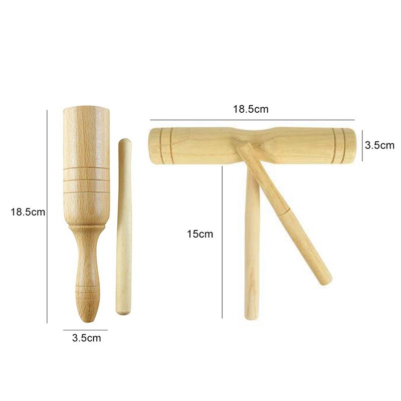 1pc Children Orff Instruments Wooden Single Sound Tube / Twin Tone Block Percussion Instrument Suitable For Beginners TMZ