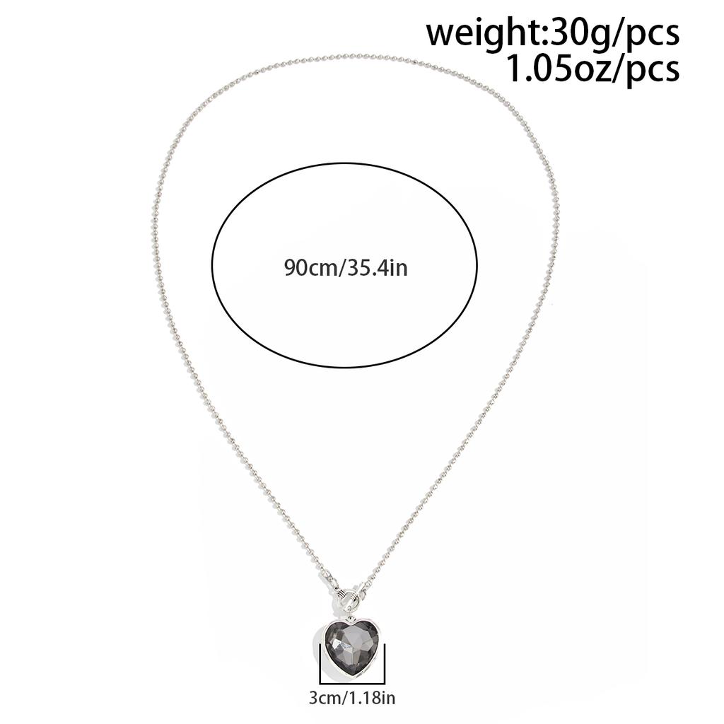 Salircon Trendy Black Acrylic Heart Pendant Choker Necklace Women 2026 New Exquisite OT Buckle Clavicle Chain Y2K Jewelry Gifts