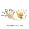 Summer Men's Stud Earrings Hip-hop Niche Diamond-encrusted Crown Earrings Hipster Earrings One Piece