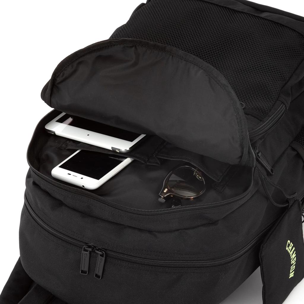 Plecak szkolny Arch A4, 14 cali, 28 l, 2 komory, torba szkolna, czarny x limonkowo-zielony, wys. 47 x szer. 29 x gł. 19 cm [Champion] nr 68261