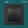 Black 16A German Standard Socket Panel with Double USB + Type C, Concealed European Installation