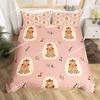 Capybaras Motif Bed Linen,Microfibre Bedding Sets, Children's Bed Linen  for Teenagers 3D Animal Printed  DuvetCover