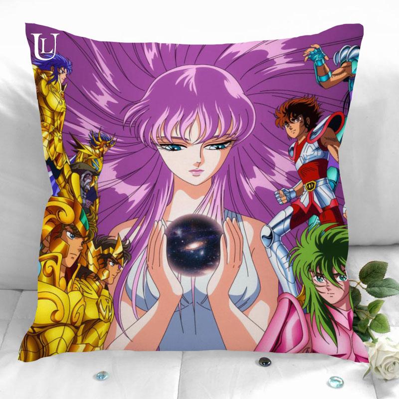 New Custom Saint Seiya Pillowcases Printed Square Pillowcase Home Decorative Zipper Pillow Cover 35X35Cm40X40Cm(One Side)