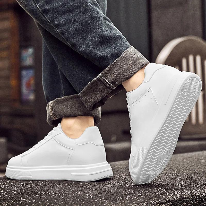 Fashion Fashion Designer Walking Running Vulcanize Shoes Genuine Leather Men's Thick Bottom Shoes Casual Leather Oxford Walking Shoes