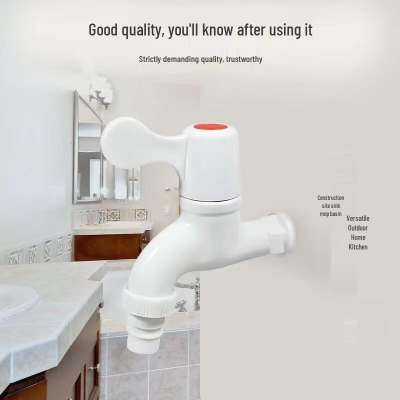 

TLXT Plastic 1/2-inch Faucet for Washbasin & Washing Machine (4-Pack)