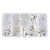 Cord Ends Lobster Claw Clasps Jump Rings Extension Chains Jewelry Findings Kit - Silver, 5MM