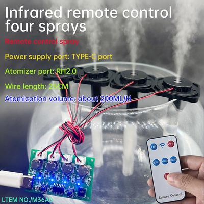 Mini Luftbefeuchter DIY-Kits Infrarot-Fernbedienung Vier-Sprühdüsen Luftbefeuchtermodul Nebelmaschine und Treiberplatine