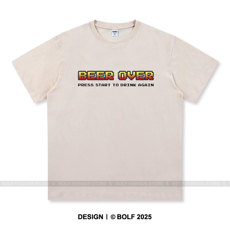 

Beer Over Printed T-Shirt 100% Cotton Oversized Drunk Graphic Tees for Women Men Summer Tops Party Streetwear 4XL