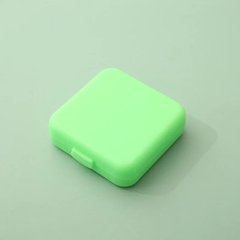 

Portable Square Four-Grid Pill Box Small Medicine Organizer Travel Moisture-Proof Durable Carry-On Medicine Container зелёный