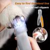 LED Pet Nail Trimmer Lighted Pet Nail Clippers with Magnifying Glass Curved Half-Moon Clippers Pet Claw Trimmer for Cats Dogs