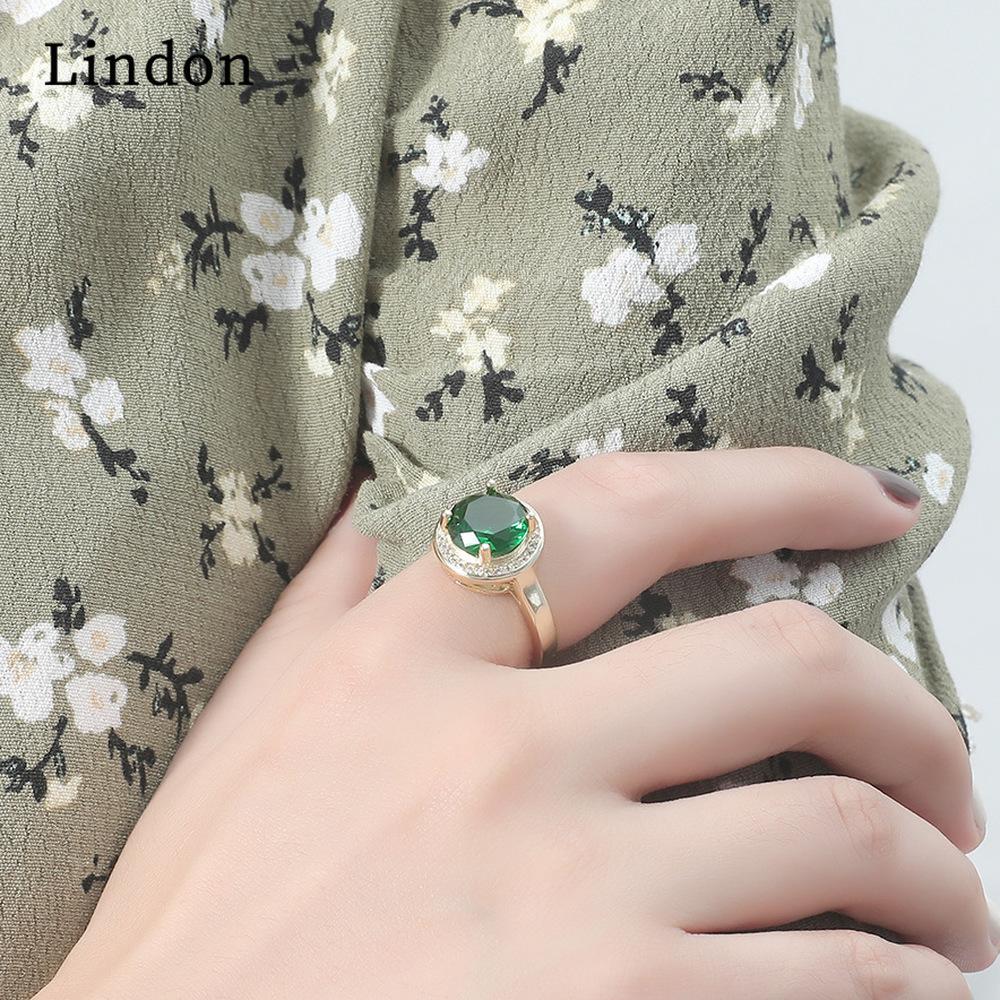 Lindon Classic Zircon Ring Dame Smykker Bryllup Løfte Party Gift