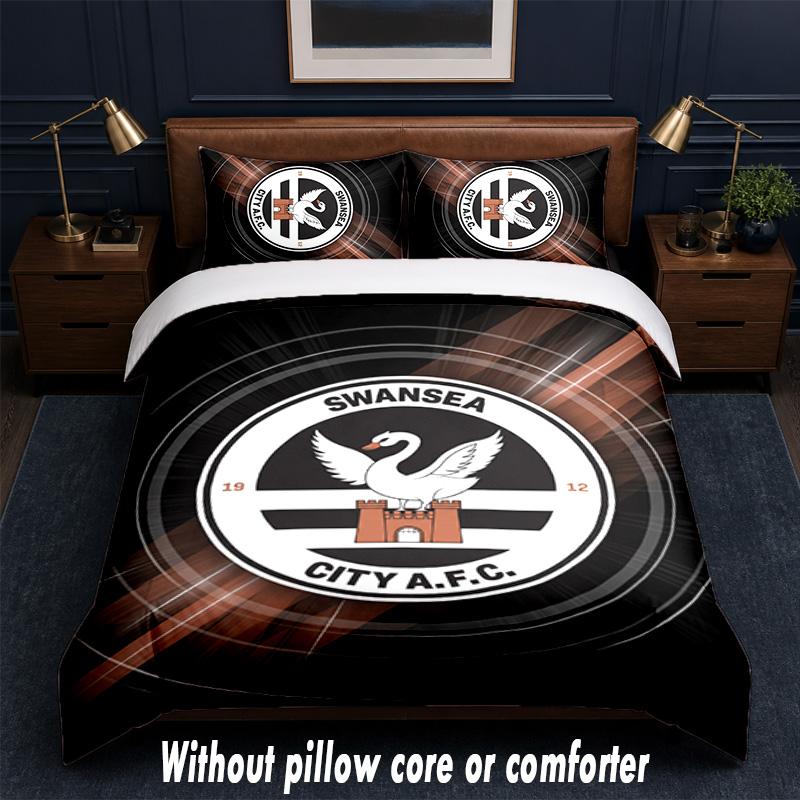 Set Biancheria da Letto Swansea City Design 1 Copripiumino + 2 Federe Morbido Traspirante Biancheria da Letto per la Casa