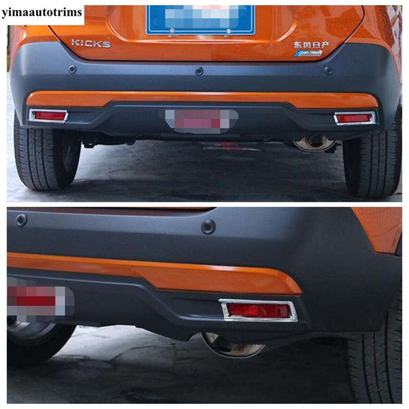 Rear Trunk Tail Lights Fog Lamp Decor Cover Trim For Nissan Kicks 2016 2017 2018   Car ABS Chrome Exterior Accessories