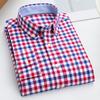 Casual Men Shirt Button Closure Single Breasted Pocket Design Long Sleeves Sweat Absorbent Cotton Blend Plaid Print Men Spring Shirt Men Garment
