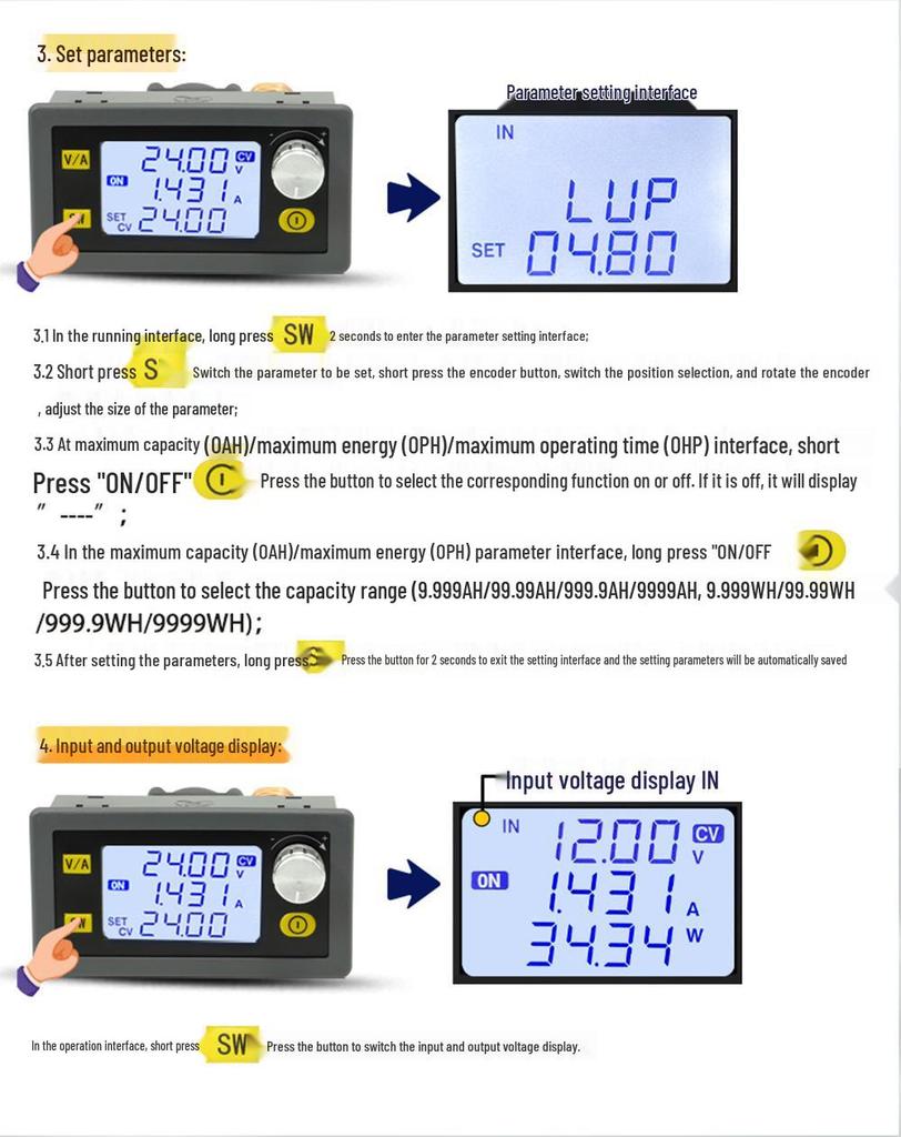 XinYi XY5008E CNC Adjustable DC Power Supply, 50V 8A 400W, Constant Voltage/Current, Step-Down Module