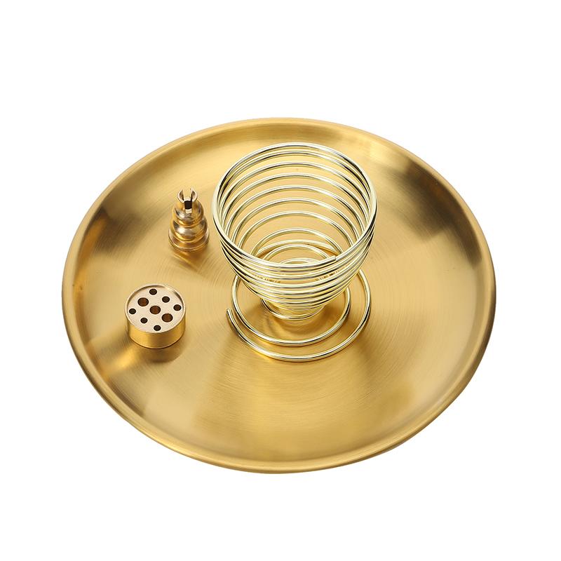 Räucherstäbchen/Spiralräucherstäbchen/Räucherkegel Messing Aschefänger Meditation Yoga Raum Messing Gold 5 in 1 Metall Räuchergefäß