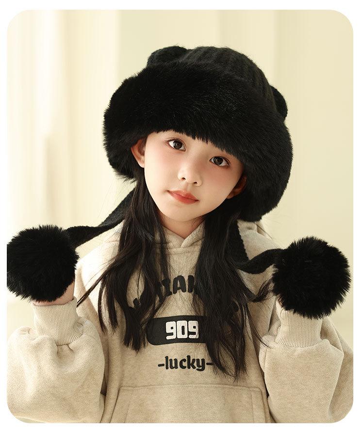 Child's Warm Knitted Wool Pullover Hat with Ear Protection