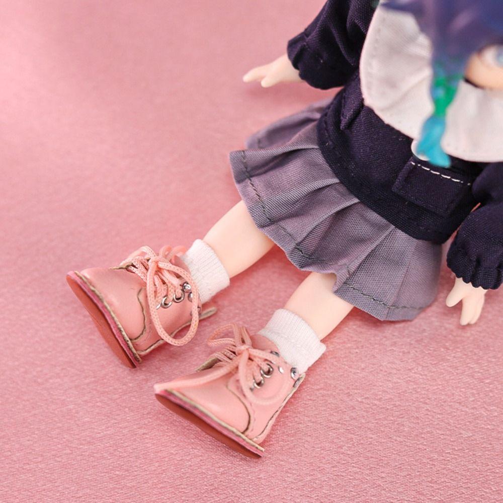 1 Pair Leather 1/12 Bjd Doll Shoes Canvas 1/12 Bjd Casual Shoes Cute OB11 Doll Baby Shoes  Obitsu11