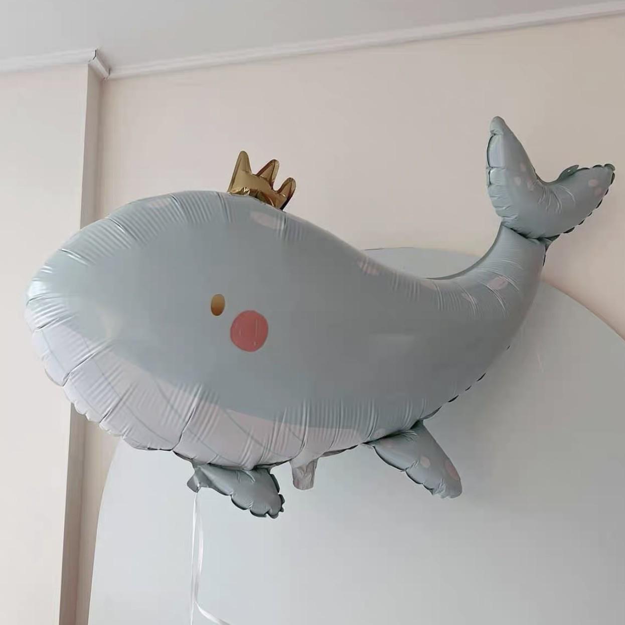 

Корона в корейском стиле Маленький кит Фольгированный шар для украшения детской вечеринки по случаю дня рождения
