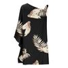 Women's Sexy Off-the-Shoulder One Strap Sloping Shoulder Printed Midi Dress