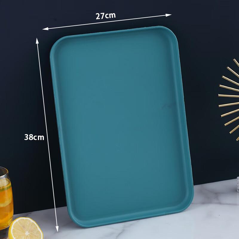 Molowna Rectangular Dark Green Plastic Serving Tray (10-Pack)