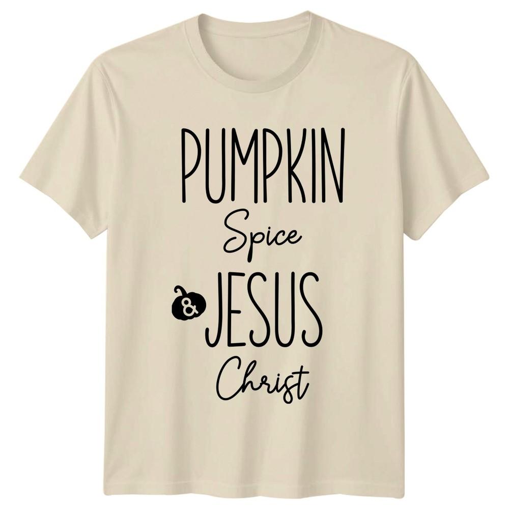 Pumpkin Spice Jesus Christ Fall Faith Cultural Unisexs Unisexs Graphic Tee