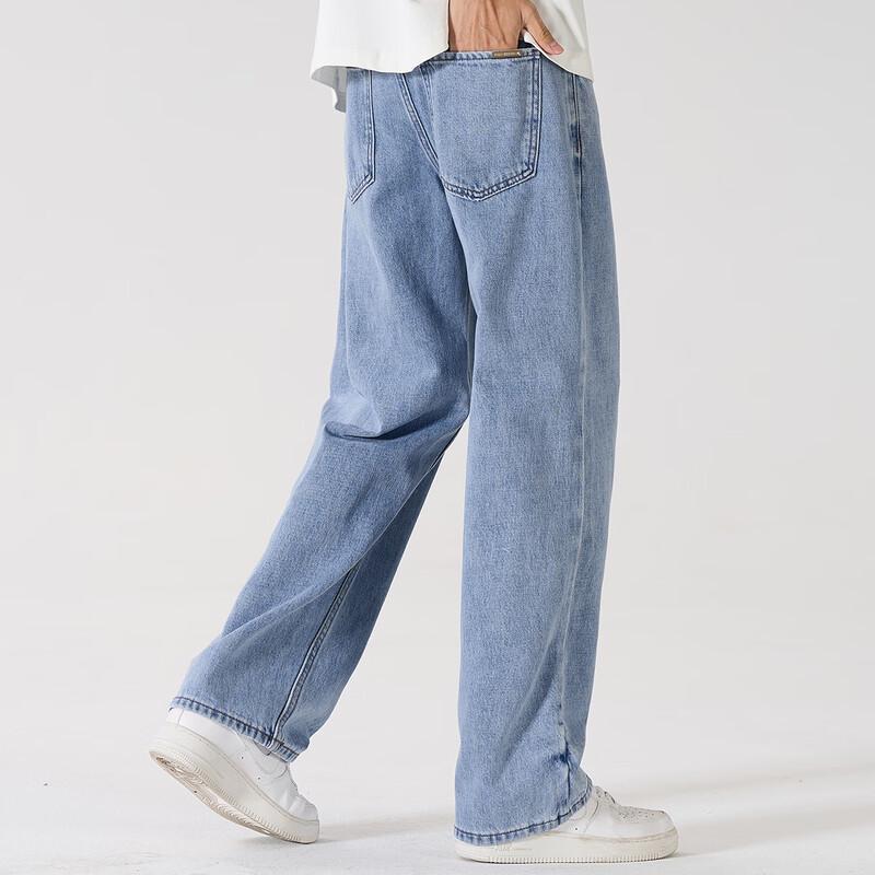 POLOMEISDO Men's Pure Cotton Straight-Leg Jeans