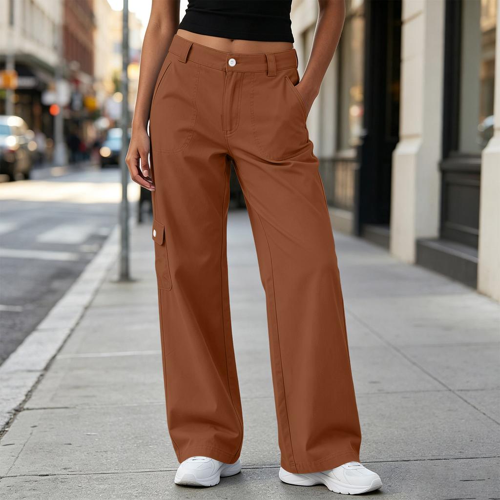 Women's Casual Multi-Pocket Cargo Pants, Fashion Trousers for Commute and Daily Wear