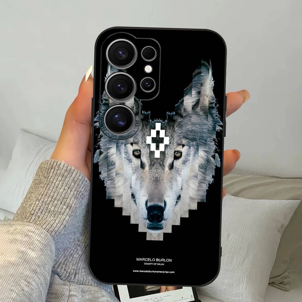 

M-MARCELO B-BURLON Phone Case For Samsung S 24 Fe 25 Ultra Plus 20 Lite 21 30 22 23 24 22 Ultra 5G Fundas Samsung S22 Plus 5G
