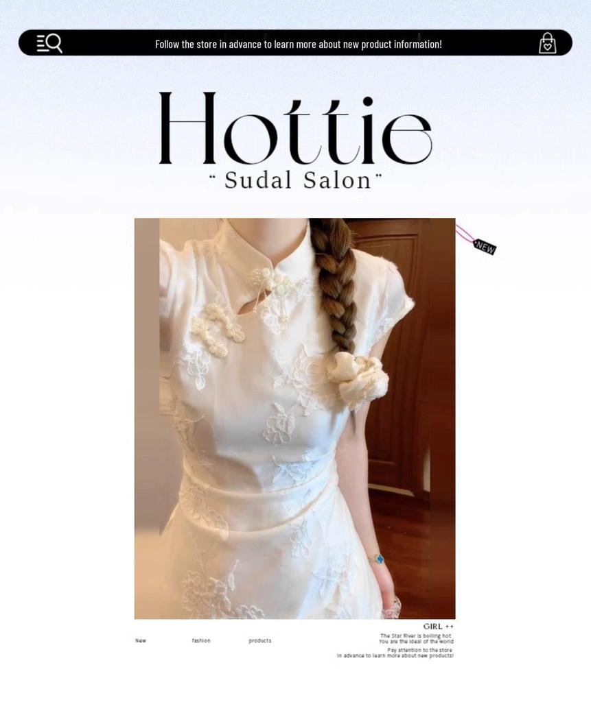 New Summer Chic Chinese Cheongsam Dress with Frog Buttons and Slant Placket