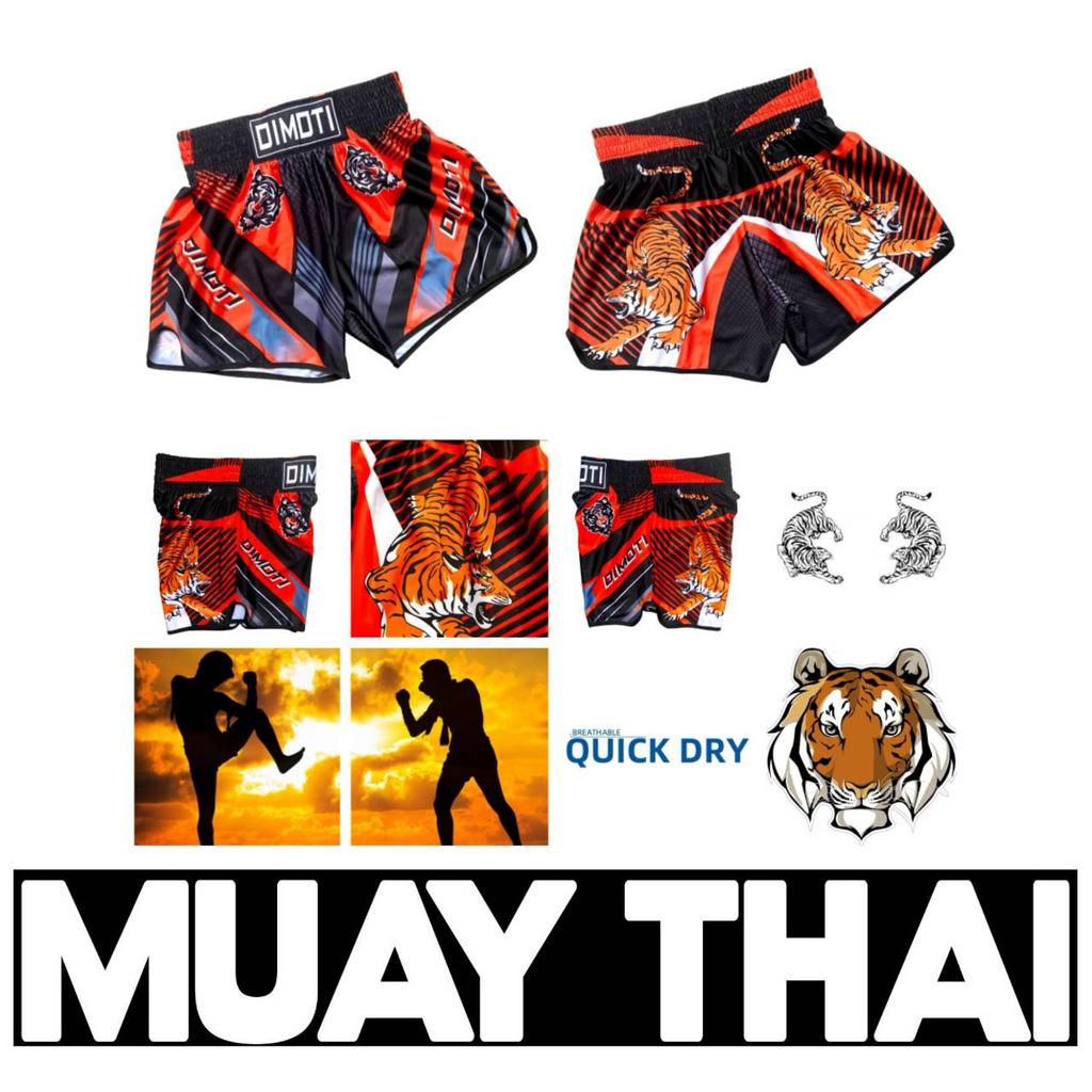 Twin Tiger Muay Thai Kickboxing Boxing MMA UFC Casual Shorts Gym Sport Unisex Men Women Workout Quick Dry Print Elastic High Waist Training